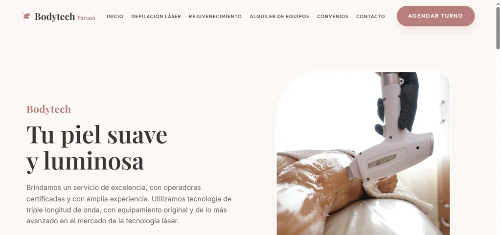 Captura del sitio web de Bodytech